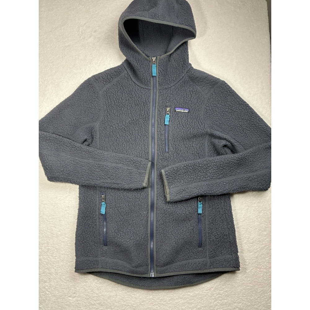 Patagonia Sz Medium Retro Pile Hoodie Full Zip Sherpa Fleece Jacket